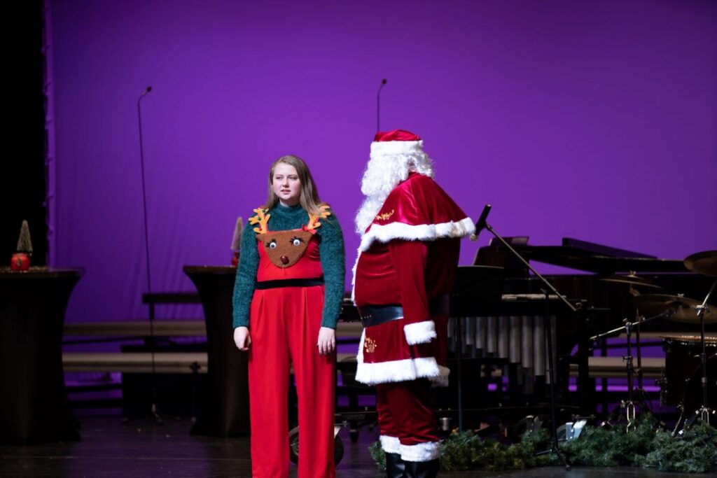 Merry and Santa on stage