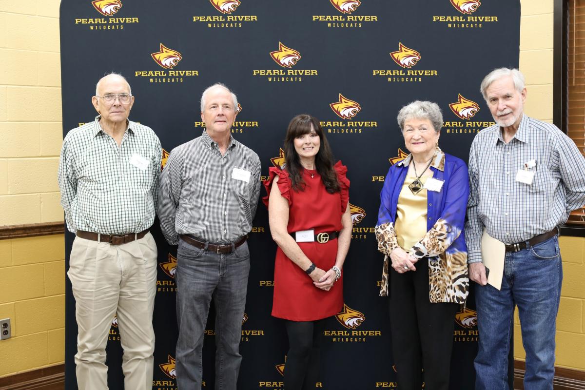 Donors attending the event on Forrest County Campus included (left to right)  Thomas Carr, Dr. Stanley Hill, Julie Pierce, Nancy Regan, and Bill Sanford