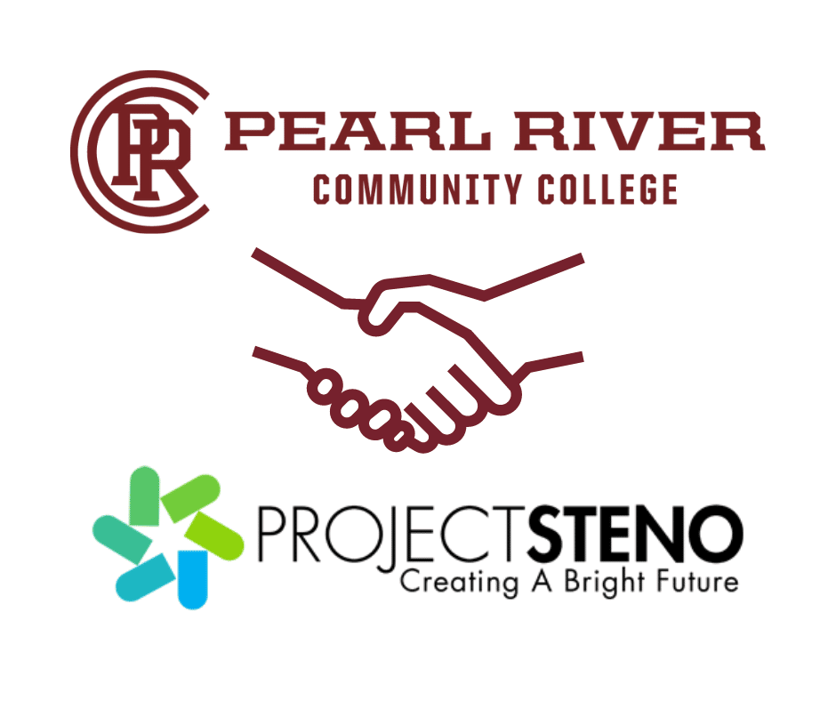 Pearl River Community College handshake with ProjectSteno