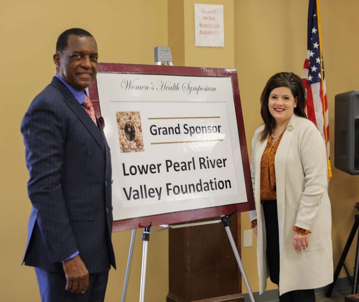 Recognizing Gold Sponsor Lower Pearl River Valley Foundation; Clyde Deese and Dr. Jennifer Seal