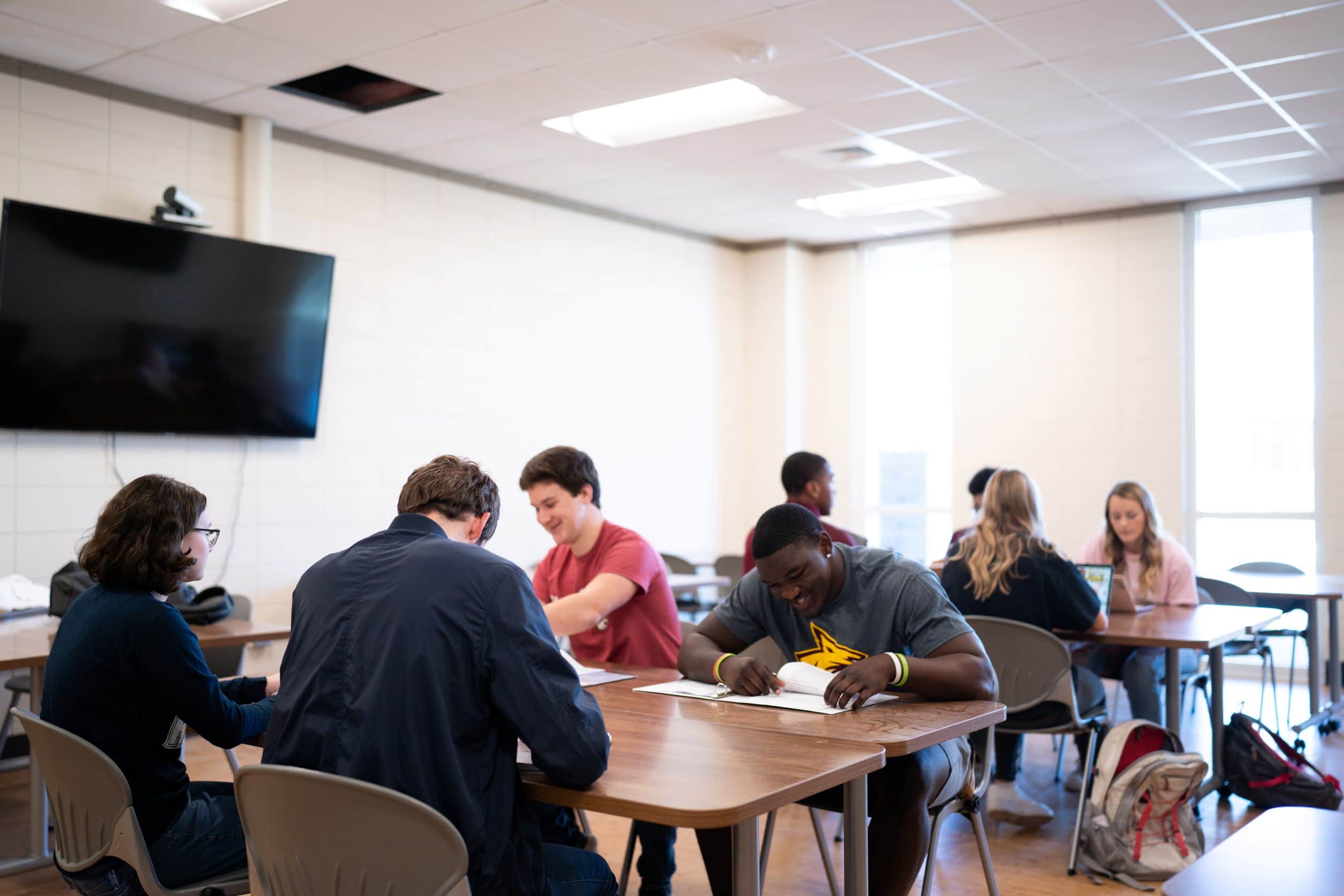 Students sit at desks in Seal Hall Classroom at PRCC